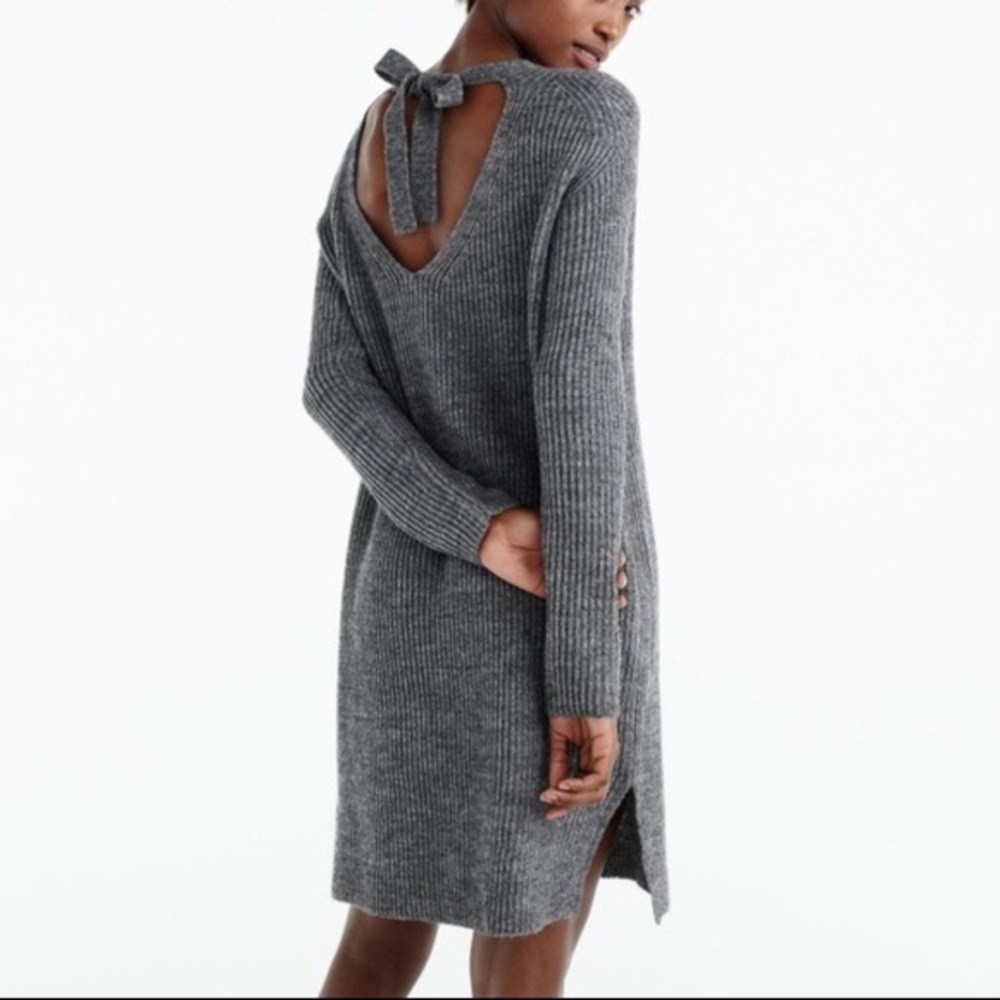 J. Crew Open Bow Back Sweater Dress